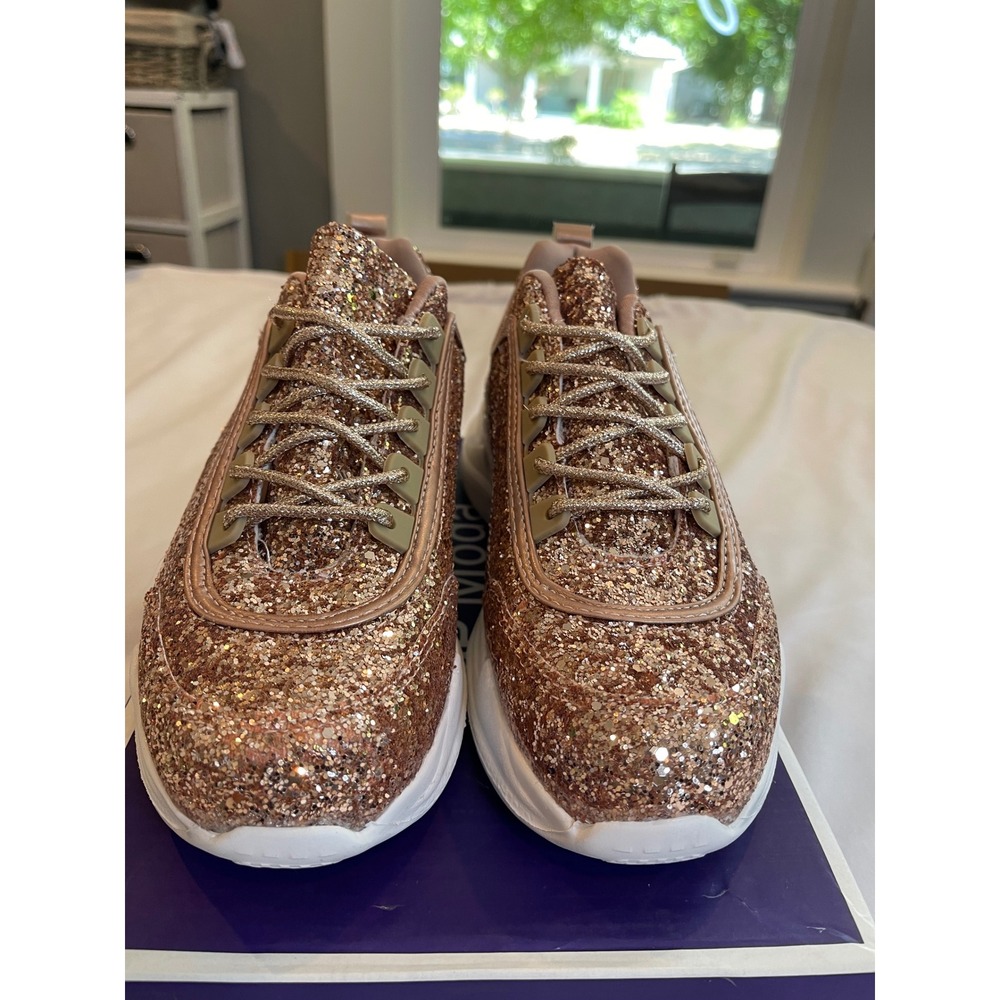 Top Moda Kory-1 Rose Gold Glitter Chunky Platform Sneakers Womens 6.5 Sparkly - Picture 4 of 9